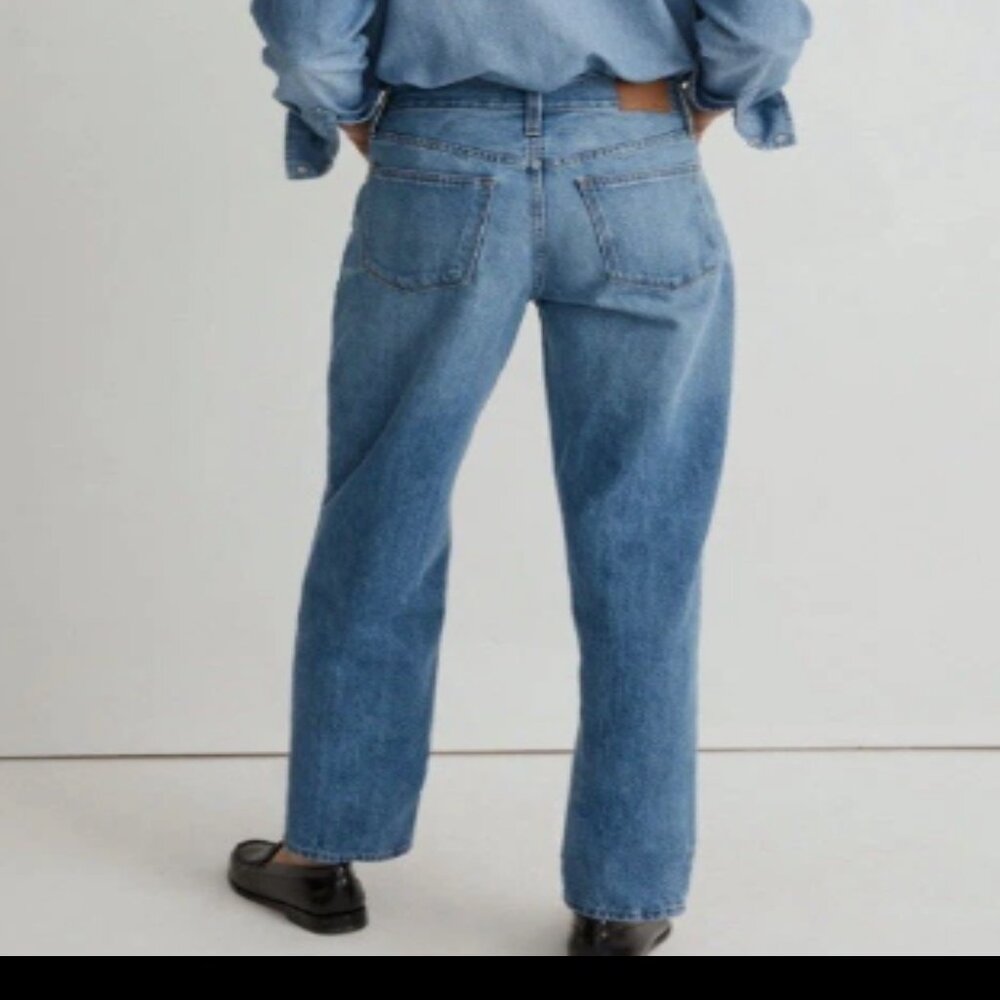 Madewell The Slouchy Boyjean High Rise Relaxed Jeans Rubyvale Wash Sz 32 EUC - Picture 2 of 12